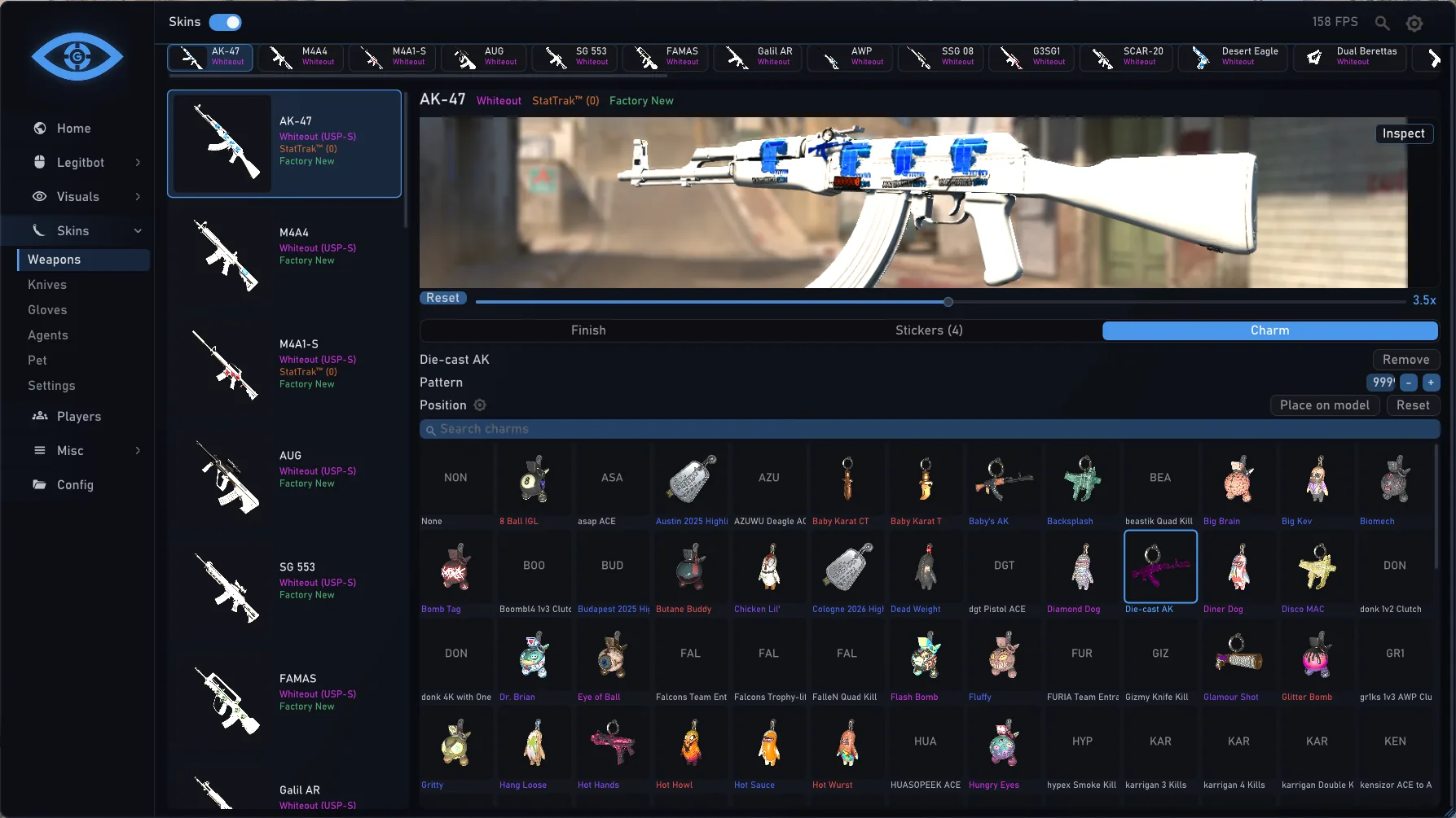The charm picker for the AK-47 with pattern and position controls